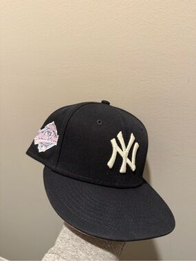New Era Black Baseball Cap with Cream NY Logo